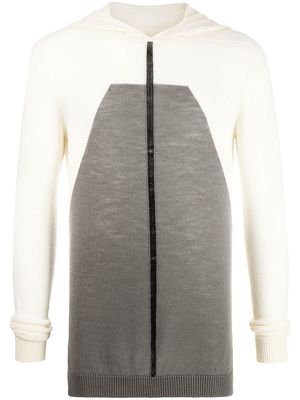 Rick Owens long-sleeved knitted hoodie - White