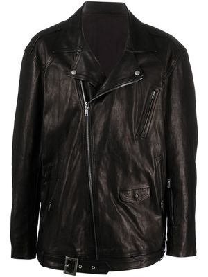 Rick Owens Luke Stooges zip-up leather jacket - Black
