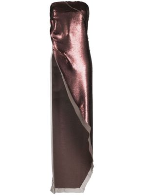 Rick Owens Luxor asymmetric sequinned top - Brown
