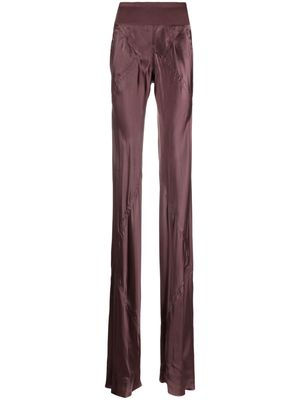 Rick Owens Luxor Bias satin flared trousers - Purple