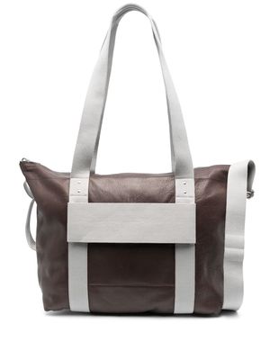 Rick Owens Luxor contrasting-web strap shoulder bag - Brown