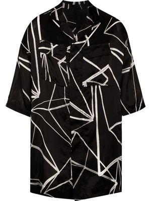 Rick Owens Magnum Tommy abstract-print oversized shirt - Black