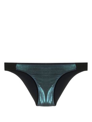 Rick Owens metallic-effect bikini bottoms - Blue