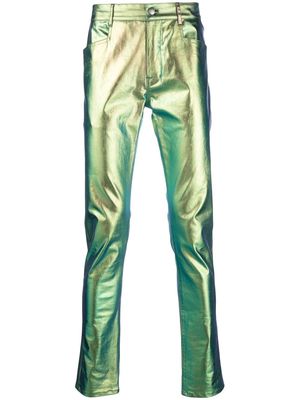 Rick Owens metallic-effect trousers - Blue