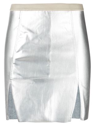 Rick Owens metallic-finish front-slit mini skirt - Silver