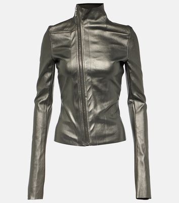 Rick Owens Metallic leather and cotton jacket