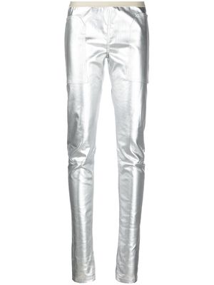 Rick Owens metallic straight-leg trousers - Silver