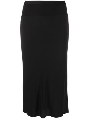 Rick Owens mid-length bias-cut skirt - Black
