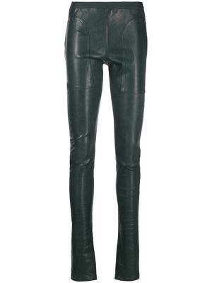 Rick Owens mid-rise panelled leggings - Green