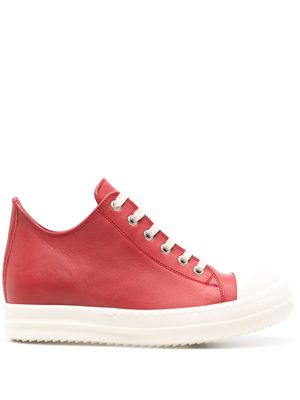 Rick Owens mid-top leather sneakers - Red