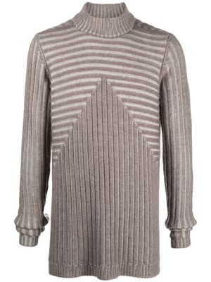 Rick Owens mix-stripes wool-blend sweater - Grey