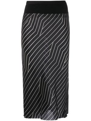 Rick Owens multi-way stripe midi skirt - Black
