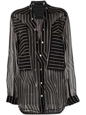 Rick Owens multi-way striped shirt - Black