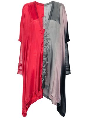 Rick Owens multicolour semi-sheer shirt - Red