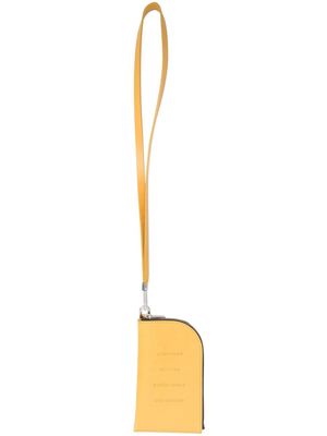 Rick Owens neck-strap leather neckwallet - Yellow