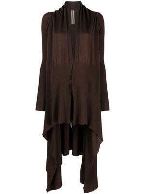 Rick Owens open-front ribbed cardi-coat - Brown