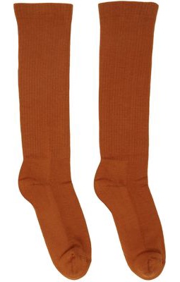 Rick Owens Orange Mid-Calf Socks