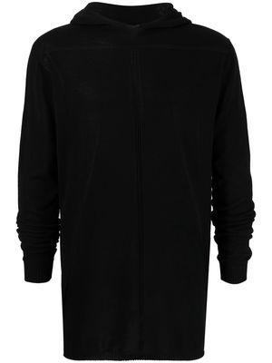 Rick Owens organic-cotton fine-knit hoodie - Black
