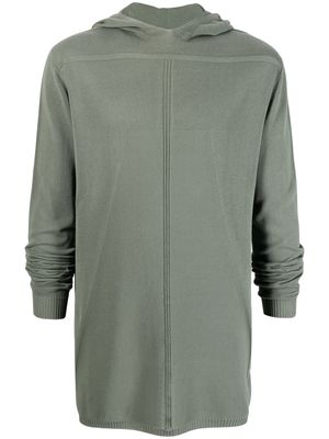 Rick Owens organic-cotton fine-knit hoodie - Green