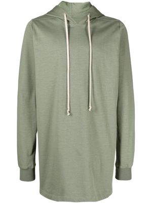 Rick Owens organic cotton mid-length drawstring hoodie - Green