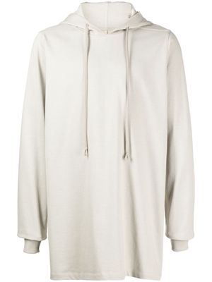 Rick Owens organic cotton mid-length hoodie - Grey