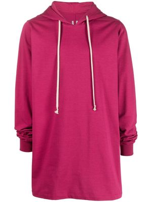 Rick Owens organic cotton mid-length hoodie - Pink
