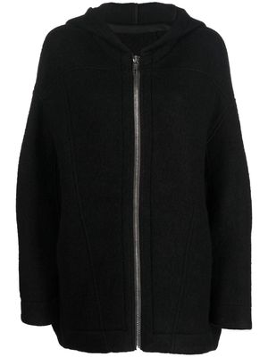 Rick Owens oversize hooded wool jacket - Black