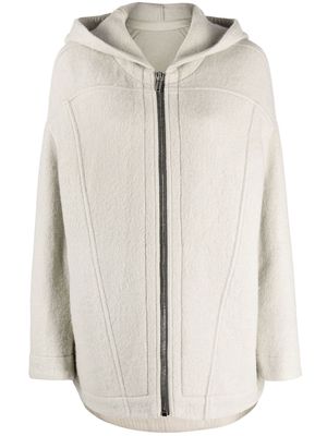 Rick Owens oversize hooded wool jacket - Neutrals