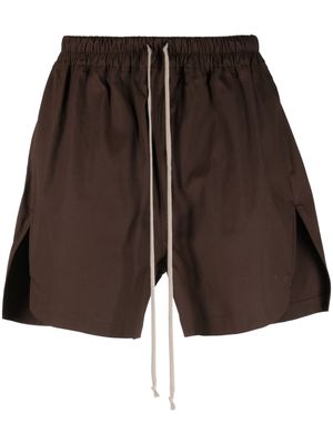 Rick Owens oversized stretch-cotton track shorts - Brown