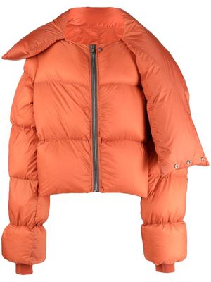 Rick Owens padded funnel neck down jacket - Orange