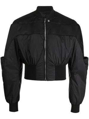 Rick Owens panelled cropped bomber jacket - Black