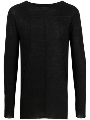 Rick Owens panelled fine-knit jumper - Black