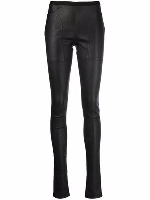 Rick Owens panelled stretch-leather leggings - Black