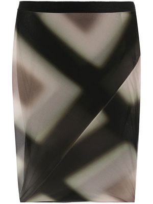 Rick Owens patterned midi skirt - Black
