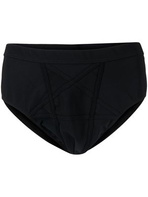 Rick Owens pentagram-stitch swim briefs - Black