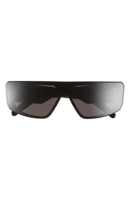 Rick Owens Performa Shield Sunglasses in Black Temple/Black Lens