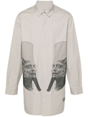 Rick Owens pharaoh-embroidered shirt jacket - Grey