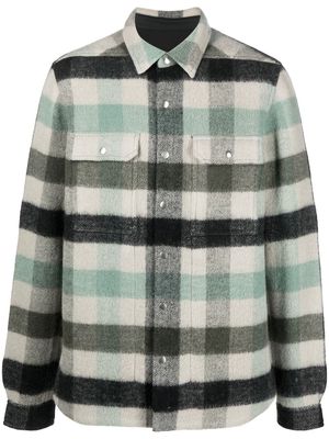 Rick Owens plaid-check print overshirt jacket - Neutrals