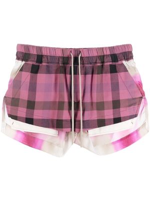 Rick Owens plaid-check print shorts - Pink