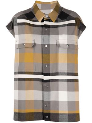 Rick Owens plaid-print cotton shirt - Grey