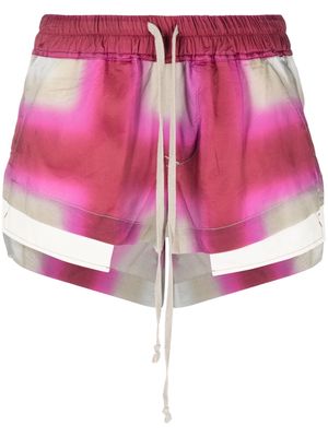Rick Owens plaid-print drawstring shorts - Pink