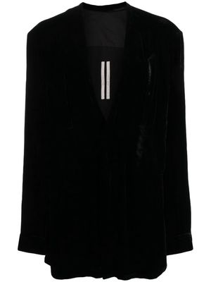 Rick Owens plunge velvet blouse - Black