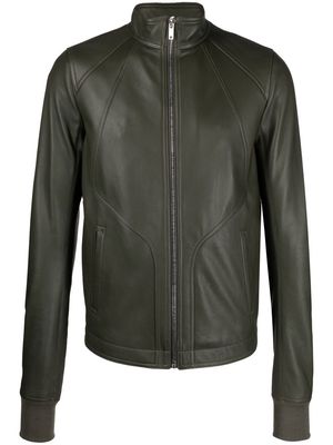 Rick Owens polished-finish zip-fastening jacket - Green