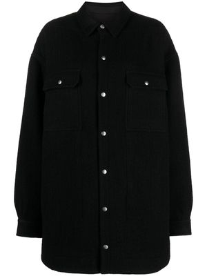 Rick Owens press-stud cotton-wool shirt jacket - Black