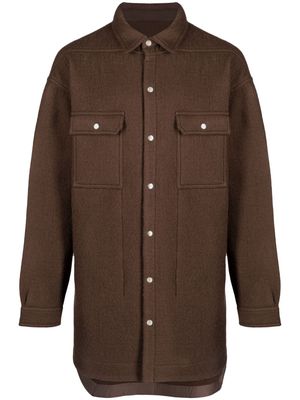 Rick Owens press-stud fastening shirt coat - Brown