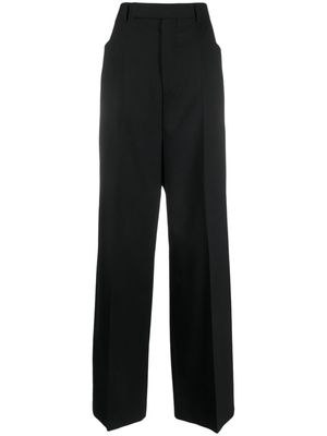 Rick Owens pressed-crease concealed-fastening tailored trousers - Black
