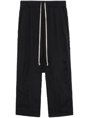 Rick Owens pressed-crease drawstring cropped trousers - Black