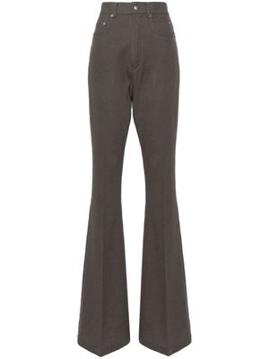 Rick Owens pressed-crease high-waist trousers - Brown