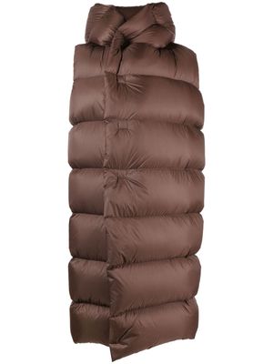 Rick Owens quilted hooded gilet - Brown
