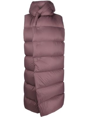 Rick Owens quilted hooded gilet - Purple